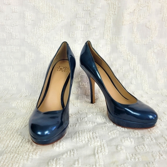 Joan & David Shoes - Joan & David teal blue patent leather platform pinup stiletto pumps almond toe 6